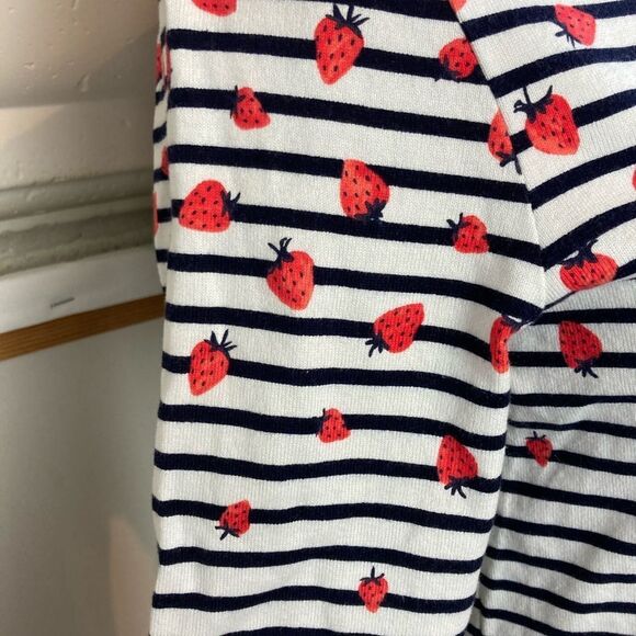 Joules NWOT heavy cotton sailor shirt w/pink strawberries French chic - Picture 3 of 11